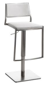 Matt gebürsteter edelstahl mit runder bodenplatte. Moderner Hohenverstellbarer Barhocker My Silverline Sehr Hochwertiges Hockergestell Edelstahl Geburstet Ergonomisch Geformter Polstersitz Leicht Pflegbarer Sitzbezug Aus Pu Kunstleder