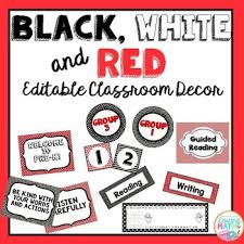 Już od ponad 20 lat black red white proponuje najbardziej rozbudowaną ofertę wyposażenia wnętrz dost. Black White Red Classroom Decor Editable By Loving Math Tpt
