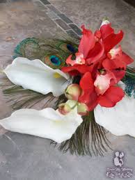 25 sophisticated orchid wedding bouquets. Dress My Wedding White Calla Lily Red Orchid Bouquet With Peacock Feathers Burlap Jute Lace Rustic Country Theme Bouquet Small Bouquet Bridesmaids Tos