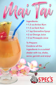 From hurricane drink 2 parts cruzan rum 1 part dekuyper triple. Spring Cocktail Mai Tai By Spec S Rum Drinks Recipes Drinks Alcohol Recipes Alcohol Drink Recipes