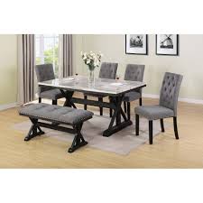 6 piece dining set w/ bench overstock