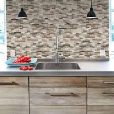 5x peel and stick classic linear grey white stone mosaic wall tile backsplash us. The 7 Best Peel And Stick Tiles Of 2021