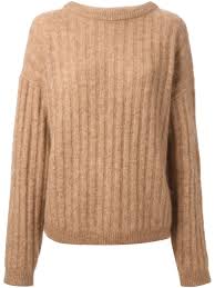 Acne studios mohair sweaters first appeared on chictopia's streetstyle gallery in fall 2014 seen on los angeles blogger adornlafemme of she styled her acne studios mohair sweater with a acne studios boyfriend jeans and isabel marant pumps. Acne Studios Ribbed Knit Sweater In Natural Lyst