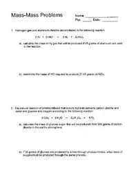 Mass mass worksheet answers mass mass problems on a. Mass Mass Stoichiometry Problems By Science And The Big Ideas Tpt