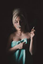 Perdomo just paints it like it is. Woman Wrapped In Towels Smoking Cigarette Glamour Lovely Stock Photo 203377670