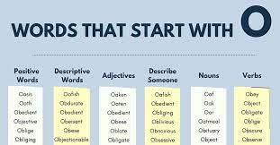 Words That Start With O 800 O Words Words Starting With O 7esl