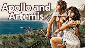 Apollo is the olympian god of the sun and light, music and poetry, healing and plagues, prophecy and knowledge, order and beauty, archery and agriculture. Apollo And Artemis The Birth Of The Twins Gods Greek Mythology Stories See U In History Youtube
