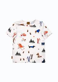 Top with short sleeves and Winter Days print | HEBE