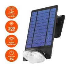 Link2home 250 Lumen Motion Activated Outdoor Adjustable Led 6500k Solar Powered Landscape Flood Light Wall Mount Or Ground Light Em Sl451b The Home Depot Outdoor Solar Lights Solar Led Flood Lights