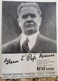 RARE Vintage Glenn "Pop" Warner Wilson Sports Advertisement Cardboard Stand  Up