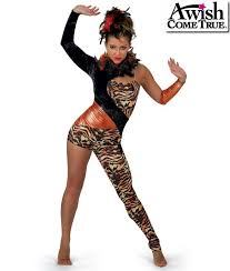 The perfect animalcostumes dancing performing animated gif for your conversation. Tiger Foil Lycra Unitard With Panne Velvet And Sequin Dot Foil Lycra Insets Attached Adjus Character Dance Costumes Modern Dance Costume Animal Dance Costume