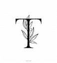 Letter T Svg Cutfile, Alphabet Initial Monogram With Olive Branch ...