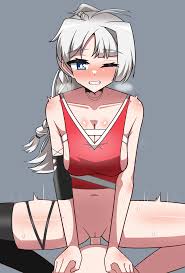 Rule 34 Dev - 1girls bandage bondage breasts chains female grey_eyes  grey_hair hair_bun half-closed_eyes korean_text leajin light-skinned_female  light_skin lock looking_down medium_breasts metal_collar reverse:1999  shackles short_hair sitting solo text ...