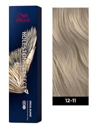 Salon professional hair care product. Wella Koleston Perfect Me Permanent Hair Color 12 11 Special Blonde Intense Ash