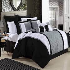 Black comforter sets queen that are available on the site are woven fabrics and made from the finest quality cotton, polyester fiber, etc for maximum comfort and style. Amazon Com Chic Home 8 Piece Embroidery Comforter Set Queen Livingston Black Home Kitchen