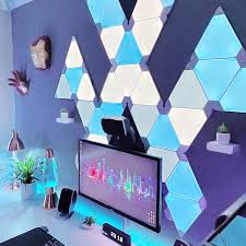 Products Smarter Series Nanoleaf Light Panels Rhythm Edition Nanoleaf Me Nanoleaf Lights Light Panels Interior Design Bedroom Teenage
