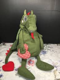 VGUC-24” Ikea Plush Flygdrake Dragon Stuffed Animal Pillow Green Plaid  Heart | eBay
