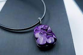 certified natural africa sugilite pendant hand carved etsy amazonite bead bracelet sugilite pendant