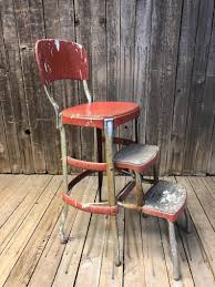 vintage cosco step stool red metal industrial steampunk etsy chair retro chair folding chair