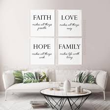 Family Signsfamily Home Decorfamily Quotesset Of 4 Etsy In 2020 Printable Bedroom Decor Wall Printables Home Signs