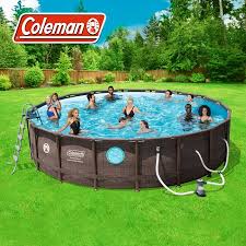 Coleman power steel top rail18'x48 foot vista series above ground pools. Buy Coleman Power Steel Swim Vista Series 18 X 48 Frame Swimming Pool Set Online In Bahrain 575982053