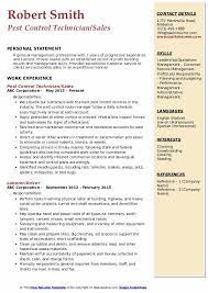 According to the terminix website, it includes. Pest Control Technician Resume Samples Qwikresume