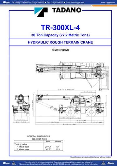 Tadano TR-300XL-4 Rough Terrain Crane