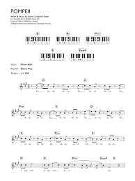 122,888 views, added to favorites 7,110 times. Pompeii Sheet Music Bastille Piano Chords Lyrics