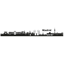 The camera is pointing at chamartín railway station and the cuatro. Wandtattoo Madrid Skyline Die Spanische Hauptstadt Madrid Als Schone Wanddekoration Wall Art De