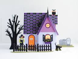 Halloween Haunted House Kit Paper Dollhouse Printable Halloween Decor Miniature Witch Paper Doll Crazy Cat Lady Black Cat Halloween House Halloween Haunted Houses Halloween Decorations