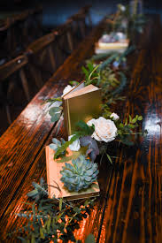 Gold Book And Succulent Greenery Centerpiece Bud Vase Centerpiece Wedding Table Decorations Diy Long Table Centerpieces