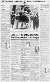 Chronology of events following the explosion of the Space Shuttle  Challenger