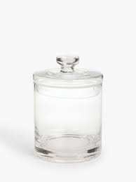 Bathroom text personalized glass storage jar. John Lewis Partners Glass Jar