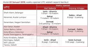 8.00 pagi hingga 8.00 malam. Waktu Operasi Utc Di Seluruh Negara Mama Maszull