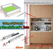 Thông số trừ Hộc kéo Ray âm Nhấn mở Blum