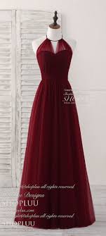 Simple Burgundy Tulle Long Prom Dress Burgundy Bridesmaid Dress Dark Red Bridesmaid Dresses Red Bridesmaid Dresses Summer Bridesmaid Dresses