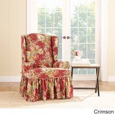 Our slipcovers will fit camel back furniture as long as it falls within our standard measurements. Sure Fit Ballad Bouquet By Waverly Wingback Chair Slipcover In Crimson Walmart Com Walmart Com