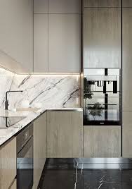 The kitchen features light wood tone cabinetry complementing a natural stone floor, a marble backsplash and light marble countertops. 25 Marble Kitchen Backsplashes For A Refined Touch Digsdigs
