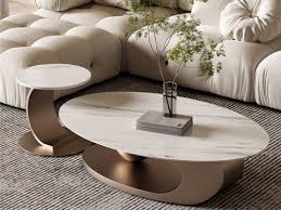 Katherine Marble sintered stone Coffee table with side table
