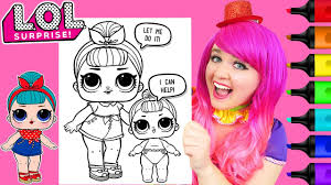 There are different sized l.o.l. Coloring Lol Surprise B B Bop Lil Sister Coloring Page Prismacolor Markers Kimmi The Clown Youtube
