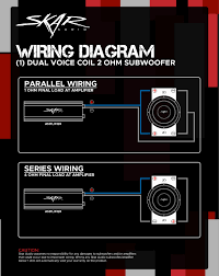 Most car audio speakers rest at a 4ohm load when connected to a single channel on an amplifier. Dual Voice Coil Subwoofer Wiring Guides Skar Audio Knowledge Base Help Desk