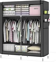 Entdecken, shoppen und einkaufen bei amazon.de: Intirilife Armoire De Rangement Pliable 108x170x45 Cm En Gris Cendre Penderie Dressing Textile En Tissu Intisse Avec Fermeture A Glissiere Garde Robe Placard Camping Amazon Fr Cuisine Maison