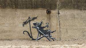 Residents in the suffolk town of lowestoft have discovered that a new banksy artwork has already been defaced. Zwvxqfnf2qywxm