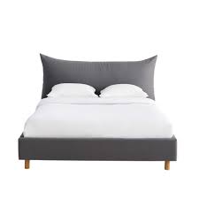 Lit Avec Sommier A Lattes 160x200 En Lin Et Coton Gris Maisons Du Monde 450 Https Www Maisonsdumonde Com Fr Fr P Li Lit 180x200 Literie Grise Lit 140x190