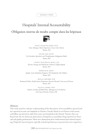 Sample statement of accountablity for professional consultant. Pdf Hospitals Internal Accountability