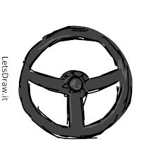 How To Draw Steering Wheel / Letsdrawit