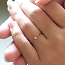Dainty Diamond Ring Solid 14k 18k Gold Tiny Ring Small Etsy Small Engagement Rings Diamond Engagement Ring Set Engagement Ring Shapes