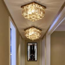 Modern Design Crystal Ceiling Light Flush Mount Corridor Lamp In 2020 Crystal Ceiling Light Ceiling Lights Modern Crystal Chandelier