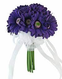 Pay over time with affirm · top rated · premium quality Purple Daisy Bridal Bouquet Artificial Wedding Flowers Silk Wedding Bouquets 18 Stems Thebridesbouquet Com