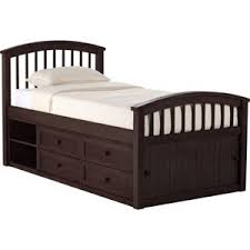 captains bed in twin or full basics chocolate collection hardwood kreatif